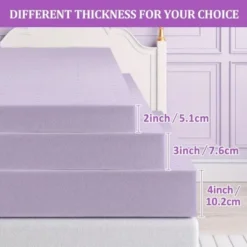 SEVOBAL Mattresses Premium Firm Memory Foam Mattress Topper Cooling Ventilated Design For Bedroom, Purple, 74"*54"*2" -Household Items GUEST e7c836af 12e6 43cf a542 d23185cb17d1 1