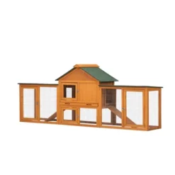Sevobal Pet Crates And Houses 2 Tiers Rabbit Hutch On Wheels, Openable Roof, Easy-to-Clean Tray, House For Small Animals, Orange, 35.4"*19.7"*21.7" -Household Items GUEST e8fee200 0aa8 4a79 bf74 9026a3cebdcb