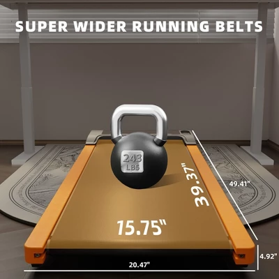 SEVOBAL Home Gyms Incline Walking 6 Degree Pad Treadmill, Portable Compact Under Desk, Suitable For Home, Upright Stand, Beige, 49.2"*20.47"*4.92" 4 SEVOBAL Home Gyms Incline Walking 6 Degree Pad Treadmill, Portable Compact Under Desk, Suitable For Home, Upright Stand, Beige, 49.2"*20.47"*4.92" - Image 2