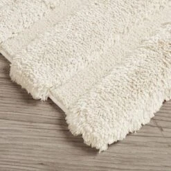 SEVOBAL Bathroom Rugs Bath Mat Rug Home Decor Carpet Shower Mat Home Decor High-low Stripe For Floor Shower Room Bathroom, Beige, 24"*17"*1"