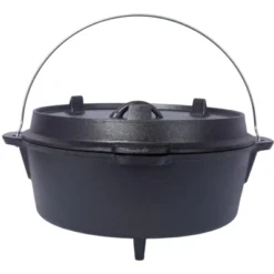 SEVOBAL Grill Cookware Outdoor Camping Pot With Skillet Lid For Versatile Campfire Cooking Use Area, Black, 13.7"*13.7"*8.1" -Household Items GUEST ea6cf10b bb8d 4fac af57 d17b1a77f482