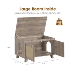 SEVOBAL Pet Crates And Houses, Flip Top Hidden Cat Box Cabinet With Two Entrances And Storage Space, For Home, Gray, 31.5"*19.7"*19.7" 9 SEVOBAL Pet Crates And Houses, Flip Top Hidden Cat Box Cabinet With Two Entrances And Storage Space, For Home, Gray, 31.5"*19.7"*19.7" -Household Items GUEST eb5ec4b2 6e90 44f0 ac65 af1bf2acc3d5