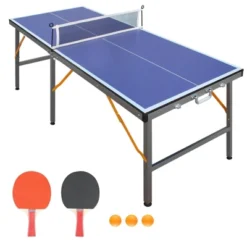 SEVOBAL Table Tennis Accessories 5ft Mid Size Ping Pong Table Foldable Portable Set For Indoor Games, Blue, 28"*24"*3" -Household Items GUEST ebf60361 2c22 44b3 ad5a d2e0d42325a8