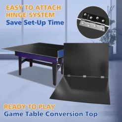 SEVOBAL Table Tennis Accessories 6ft Ping Pong Conversion Top Foldable Portable With Solo Play Option For Indoor Games, Black, 35"*19"*3.1" -Household Items GUEST ee963953 2581 4df8 a2f7 91a97665a254