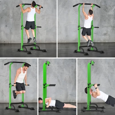 SEVOBAL Adjustable Pull Up Bar Dip Station 10 Height Settings 400LBS Capacity Multifunctional Home Gym Strength Exercise, Green, 29.13"*31.89"*82.68" 5 SEVOBAL Adjustable Pull Up Bar Dip Station 10 Height Settings 400LBS Capacity Multifunctional Home Gym Strength Exercise, Green, 29.13"*31.89"*82.68" - Image 3