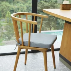 SEVOBAL 2Pack Seat Cushions With Premium Soft Cotton Filling, Non-Slip Bottom, Comfortable Durable Chair Pads For Living Room, Light Gray,