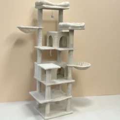 SEVOBAL Pet Tower 68-Inch Multi-Level With Plush Perches And Hammocks, Tall With Scratching Posts For Multiple Cats, Beige, 20.47"*12.6"*20.87" -Household Items GUEST f1502f9c 0131 4b6a 8307 00308b510f60