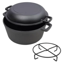 SEVOBAL Grill Cookware 2 In 1 Dutch Oven With Skillet Lid For Versatile Outdoor Cooking Use Area, Black, 12.5"*10.2"*6.2" -Household Items GUEST f15afc45 7239 4c09 858f 6fe5017471f1
