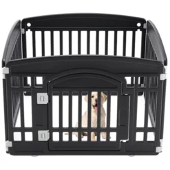 Sevobal Pet Carriers Safe And Secure Dog Playpen For Indoor And Outdoor, Pet Fence, Folding And Portable, Easy To Clean, Black, 35.6"*35"*23.6"