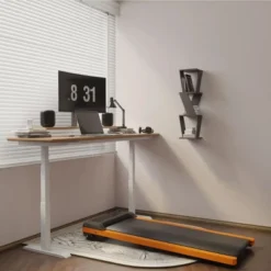 SEVOBAL Walking Pad Running 1HP Cushioned Belt 6° Incline Portable Treadmill Spacious Surface Under Desk Home Gym Office, Orange, 49.2"*20.5"*4.92"