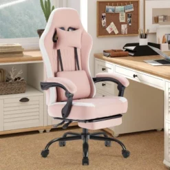 SEVOBAL Office Chair Desk Chair Computer Chair Office Chairs With Lumbar Support Swivel Rolling Easy Assembly Home Gift, Pink, 25.2"*25.4"*48.4"