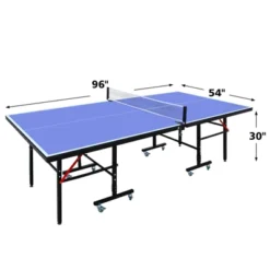SEVOBAL Table Tennis Accessories 8ft Foldable Portable Ping Pong Table Set With Net And Paddles For Indoor Games, Blue, 50"*26"*6" -Household Items GUEST f4a848d8 2d49 4f6e be15 79d15ff1009b