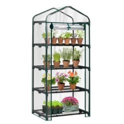 SEVOBAL Greenhouse Mini 4 Tier Green Houses Rolling Door Full Plant Grow Early Spring Seed Germination Indoor Growing Outdoor, Clear, 72"*48.5"*8.5" -Household Items GUEST f545df46 52be 49c5 9929 f4c2cfeaac40