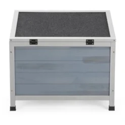 SEVOBAL Pet Crates And Houses Wooden Rabbit Hutch With Door Weatherproof Roof For Outdoor Rabbits Guinea Pigs Cats Chicks, Gray, 23.62"*18.62"*19.5" -Household Items GUEST f5a245a3 3446 474b bc6b 404fb79cd383