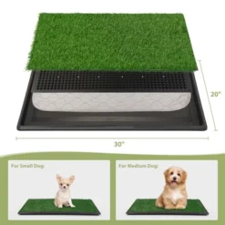 SEVOBAL Pet Training Pads And Potties Large Dog Potty Patch With Grass For Pet Training, Washable Indoor And Outdoor Puppy Pee Pad, Green, 30“*20”*1“ -Household Items GUEST f5e4b39b 7f0f 4ceb 9df7 291ce1f922db