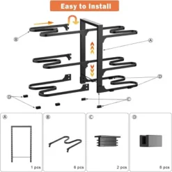 SEVOBAL Pots And Pans Organizer Stainless Steel Pots Organizer Rack For Cookware, Heavy Duty Pots Rack For Kitchen Storage, Black, 9.75"*17.55"*2.34" -Household Items GUEST f6308647 154a 45f0 99a1 72afba4dd3e4