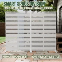 SEVOBAL 2pc Patio Screen Patio Privacy Porch Screen Patio Screens Paged Patio Decorative Screens Patio Screen Decor Outdoor, White, 90.94"*15.75"*72"