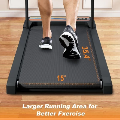 SEVOBAL Treadmills Silent And Space Efficient, Design Ideal For Home And Office Workouts With Abundant Accessories, Orange, 18.5"*43.1"*4.3" 4 SEVOBAL Treadmills Silent And Space Efficient, Design Ideal For Home And Office Workouts With Abundant Accessories, Orange, 18.5"*43.1"*4.3" - Image 2