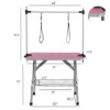 SEVOBAL Pet Grooming Tool 42-Inch Foldable Pet Grooming Table Stainless Steel Frame Hard Rubber Surface Adjustable, Pink, 42.00"*23.60"*30.00" -Household Items GUEST f7664add 5bb9 4907 acea a57b924b77d3