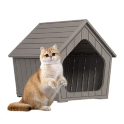 SEVOBAL Pet Crates And Houses Small Wooden Cat House Cozy Sturdy Easy Assembly No Tools Needed For Living Room Bedroom, Brown, 23.43"*22.64"*22.8" -Household Items GUEST f766509d 1a68 4981 ada2 cab5017a17ab