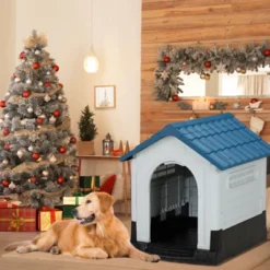 SEVOBAL Pet Crates And Houses All-Weather Dog House, Elevated PVC Shelter With Ventilation For Indoor And Outdoor Use, Blue, 32.7"*10.4"*24.6" 9 SEVOBAL Pet Crates And Houses All-Weather Dog House, Elevated PVC Shelter With Ventilation For Indoor And Outdoor Use, Blue, 32.7"*10.4"*24.6" -Household Items GUEST f7cd79e7 45d5 4a1c 8fd6 4b0a6eab1a3f