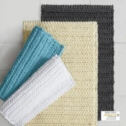 SEVOBAL Bathroom Rugs Bath Mat Rug Home Decor Carpet Shower Mat Home Decor Chenille Chain Stitch For Shower Room Bathroom Home, Gray, 40"*24"*0.5" -Household Items GUEST f988c19f 11b6 47f6 b559 288f2b525b79 1