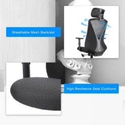 SEVOBAL Task And Office Chairs Office Chair With Adjustable Headrest And Armrest, Gaming, Black, 25.5"*31"*23.5" -Household Items GUEST fad762c1 7027 4f0e ae44 70ba72e9c4ae