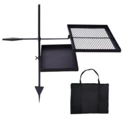 SEVOBAL Grill Cookware Campfire Skillet Combo, Heavy-Duty Adjustable Cooking System, All-in-One For Open Camping, Patio BBQs, Black, 31.1"*15.4"*31.9" -Household Items GUEST fb41aaf2 f06c 4345 a93d 94e25a011523