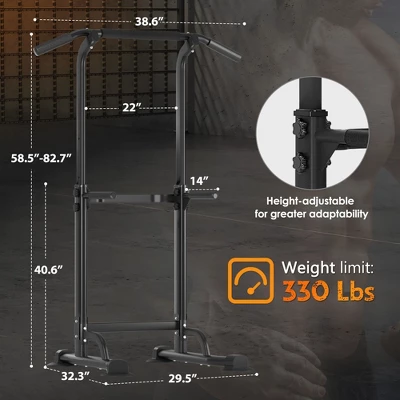 SEVOBAL Adjustable Pull Up Bar Dip Station 10 Height Settings 400LBS Capacity Multifunctional Home Gym Strength Exercise, Black, 29.13"*31.89"*82.68" 4 SEVOBAL Adjustable Pull Up Bar Dip Station 10 Height Settings 400LBS Capacity Multifunctional Home Gym Strength Exercise, Black, 29.13"*31.89"*82.68" - Image 2