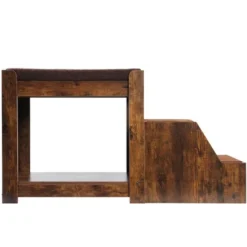 SEVOBAL Pet Steps And Ramps Multi-Level Pet Bunk With Removable Step Indoor Window Perch With Cushion, Scratch Pad, Brown, 30.4"*22.52"*7.48" -Household Items GUEST fbfd1f6c ec32 48d9 8f85 619cc59beec9