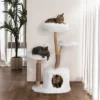 Sevobal Pet Tower Modern Cat Tree, Natural Branch Cat Tower, Luxury Cat Condo, Indoor Cat Furniture, Kitten Cat Gift, White, 34"*17.72"*41.73"