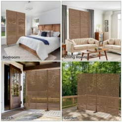 SEVOBAL Patio Decorative Screens 6 Piece Plastic Patio Screen With Venetian Flower Design For Yard, Garden, Indoor Spaces, Brown, 45.47"15.75"72.05" -Household Items GUEST fd95886d 7fbc 454d 82f5 af66a03a4348