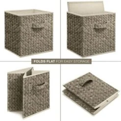SEVOBAL 6pc Fabric Storage Cubes Organizer Heavy Duty Cube Storage Bin Clothes Storage Box Closet Baskets In Shelves Home, Grey, 11.7"*11.7"*4.29" -Household Items GUEST fe0fa663 6861 4bac 935b 39b0e42dd809