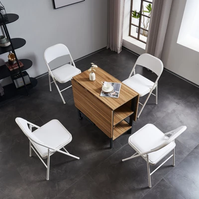 Sevobal Outdoor Portable Chairs 4PCS Foldable Soft Cushion Chair Set With PVC Seat For Living Room And Reception, White, 15.75"*17.72"*30.71" 6 Sevobal Outdoor Portable Chairs 4PCS Foldable Soft Cushion Chair Set With PVC Seat For Living Room And Reception, White, 15.75"*17.72"*30.71" - Image 4