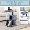 Sevobal Pet Tower Double Layer Cat Tree With Cat House And Ladder Light, Modern Cat Furniture, Gray, 19.70"*17.70"*34.00" -Household Items GUEST ff27422a 6e51 4d3c ab1b c90eb6bc8986