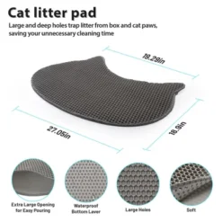 Sevobal Pet Training Pads And Potties, Cat Litter Mat With Urine And Water Proof Function, Honeycomb Design Mat For Cat, Gray, 27.05"*18.9"*0.2" -Household Items GUEST ff3faaf9 f0c0 48fc baf2 e7abde2b5159